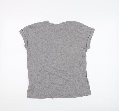 Jack Wills Women's Grey T-Shirt, Size 6, Basic