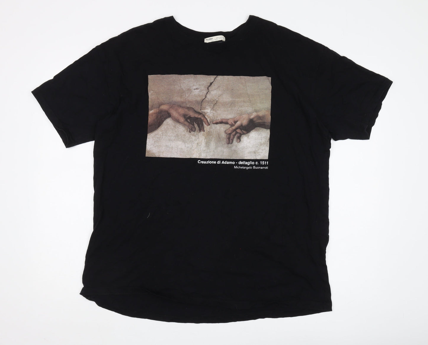 Pull & Bear Men's Black Art Graphic T-Shirt XL