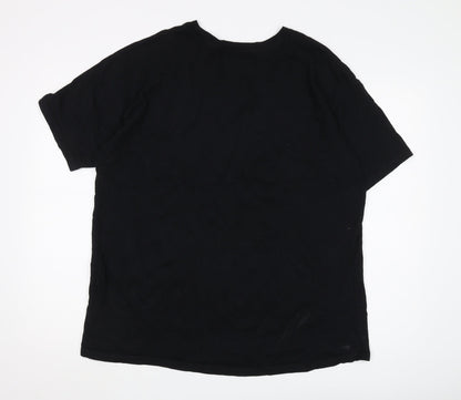 Pull & Bear Men's Black Art Graphic T-Shirt XL