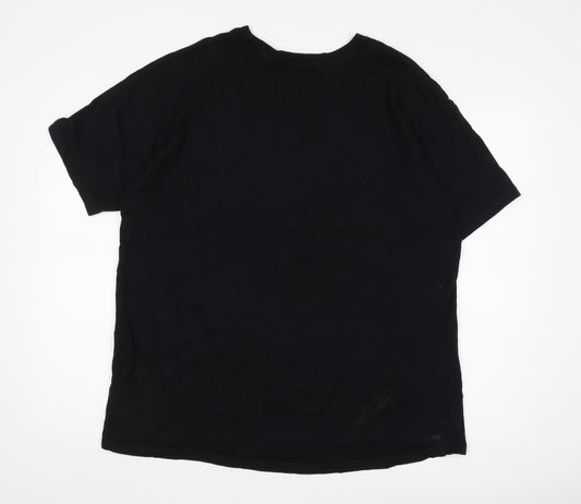 Pull & Bear Men's Black Art Graphic T-Shirt XL