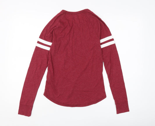 Womens UK Size XS Hollister Red Jersey T-Shirt