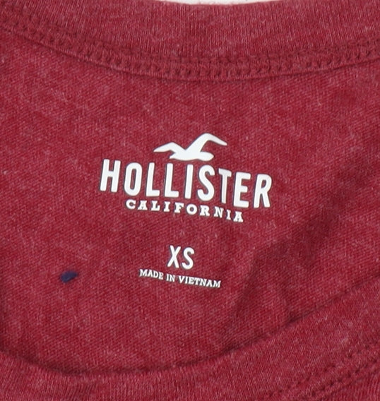 Womens UK Size XS Hollister Red Jersey T-Shirt