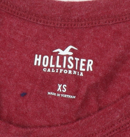 Womens UK Size XS Hollister Red Jersey T-Shirt