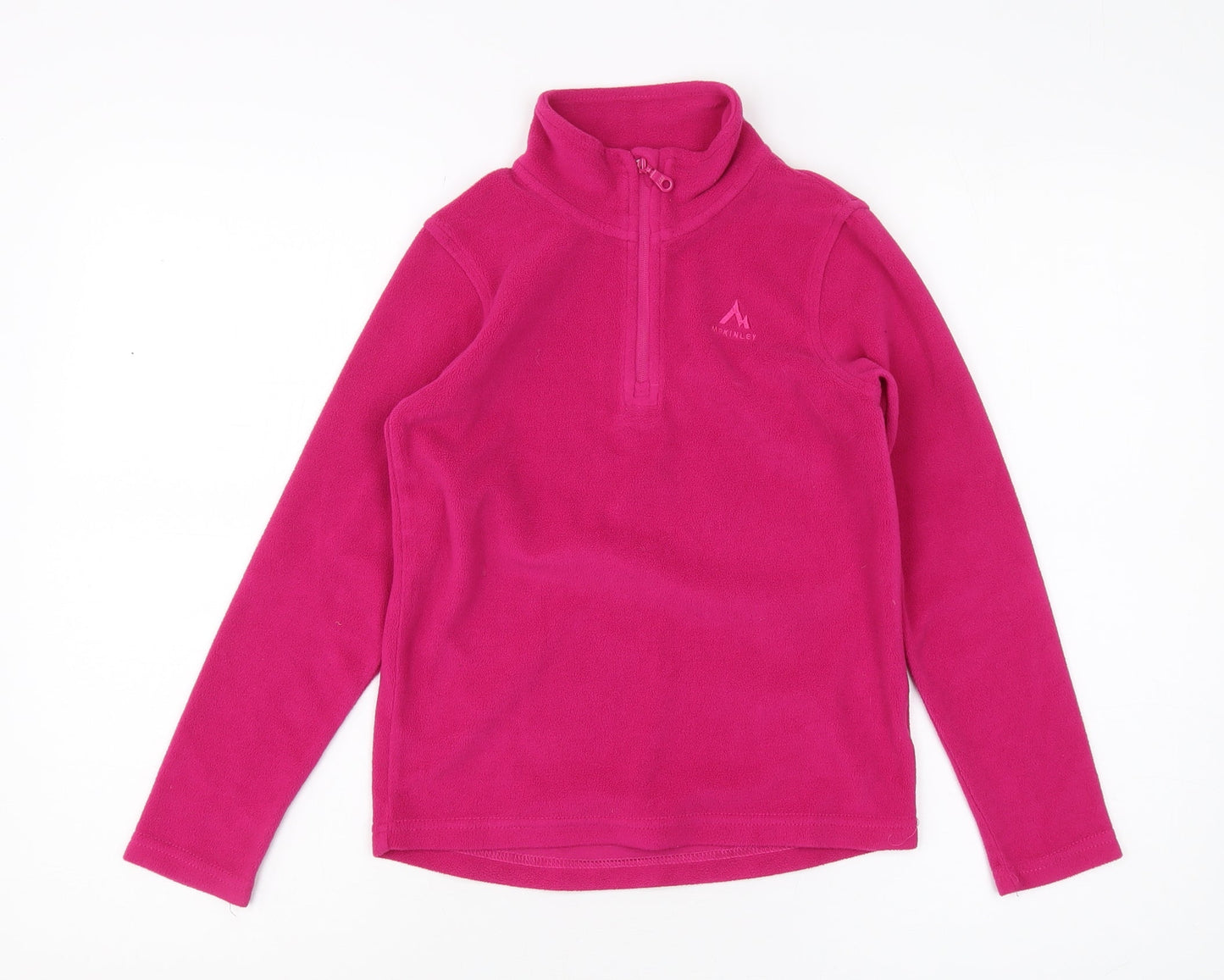 McKinley Girls Pink Fleece 1/2 Zip Sweatshirt - Size 8 Years