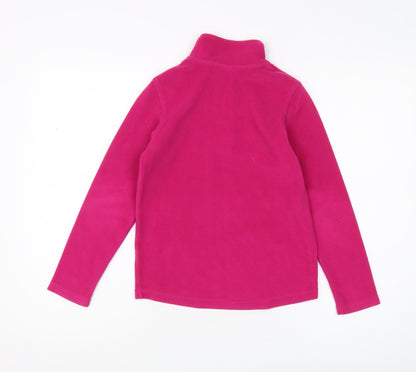 McKinley Girls Pink Fleece 1/2 Zip Sweatshirt - Size 8 Years