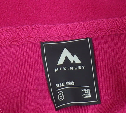 McKinley Girls Pink Fleece 1/2 Zip Sweatshirt - Size 8 Years