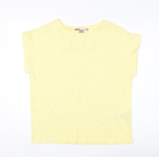 Forever 21 Women's Yellow Striped T-Shirt S