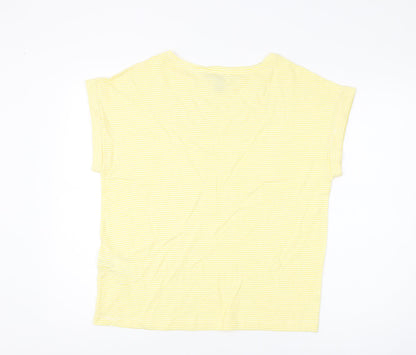 Forever 21 Women's Yellow Striped T-Shirt S