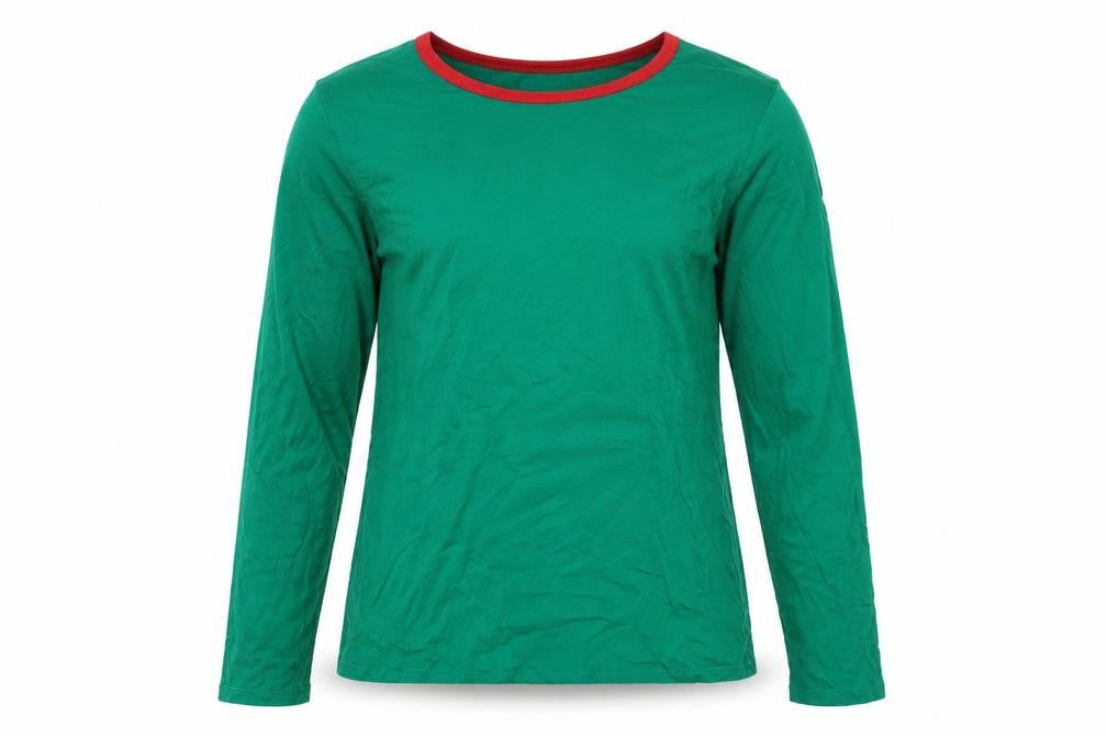 Unisex Adults UK Size M Lands' End Green Ringer T-Shirt