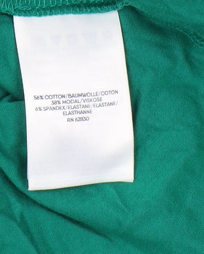 Lands' End Green Ringer T-Shirt - M - Casual Unisex