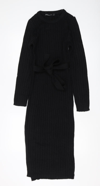 Brave Soul Women's Black Midi Bodycon Dress Size 10