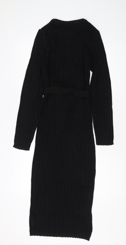 Brave Soul Women's Black Midi Bodycon Dress Size 10