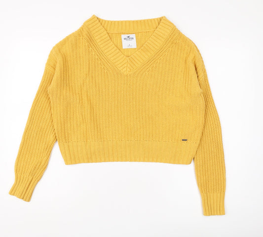 Womens UK Size S Hollister Yellow Pullover Jumper