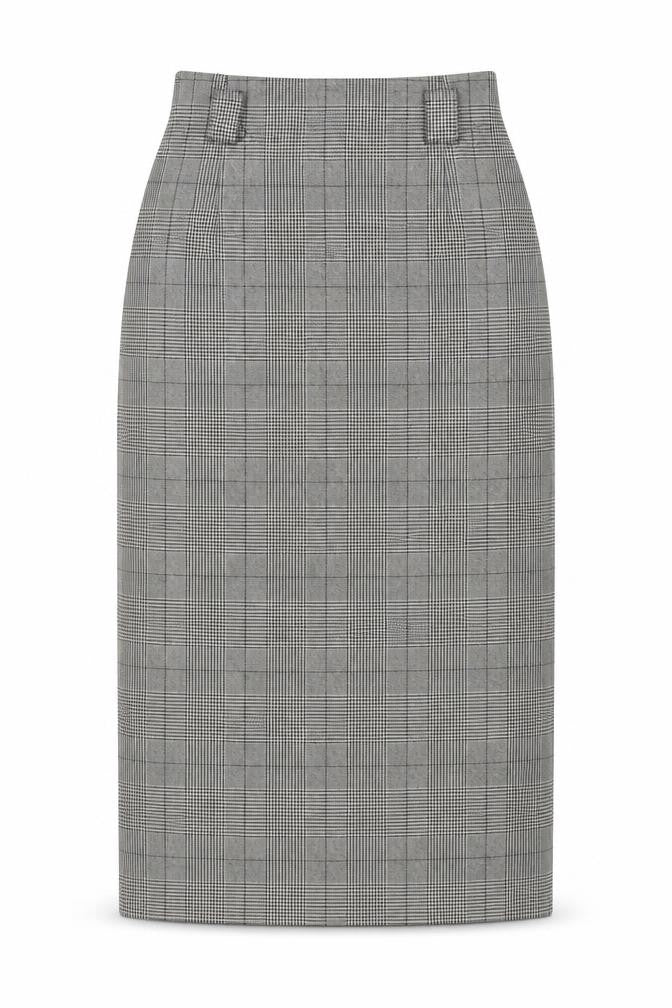St Michael Women's Black Check Pencil Skirt Size 10