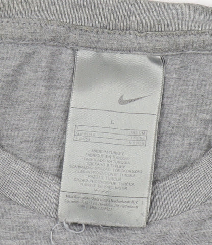 Nike Men's Grey Crew Neck Graphic Print T-Shirt L