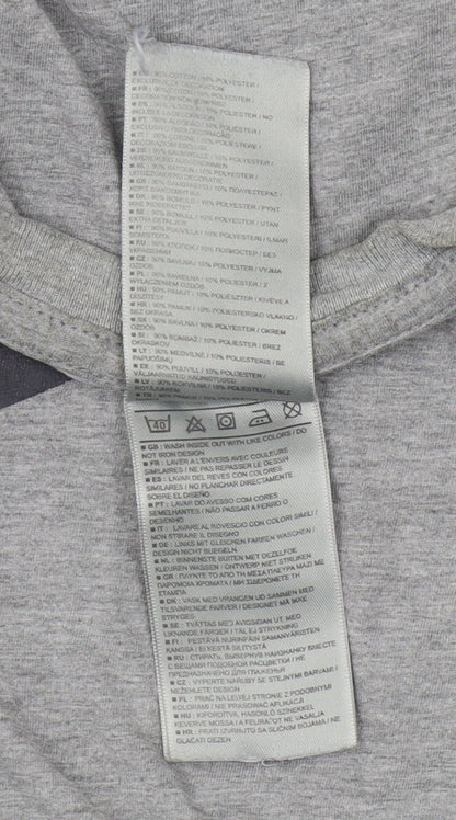Nike Men's Grey Crew Neck Graphic Print T-Shirt L