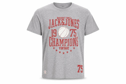 Mens UK Size L JACK & JONES Grey  T-Shirt