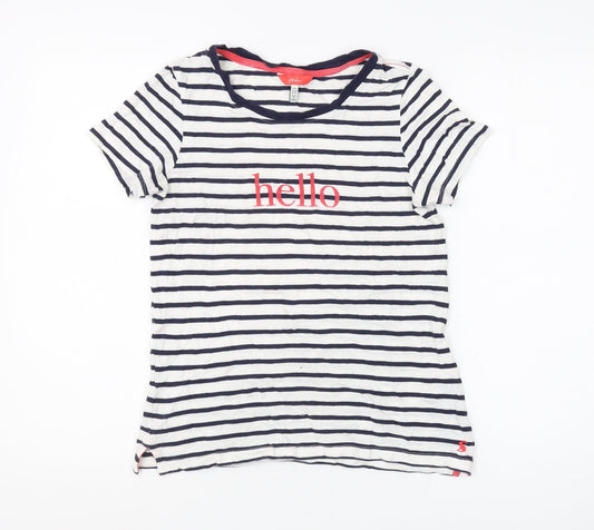 Womens UK Size 8 Joules Multicoloured Basic T-Shirt