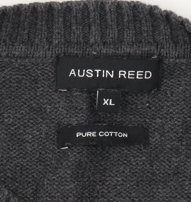 Austin Reed Men's Grey Cotton Pullover Jumper XL