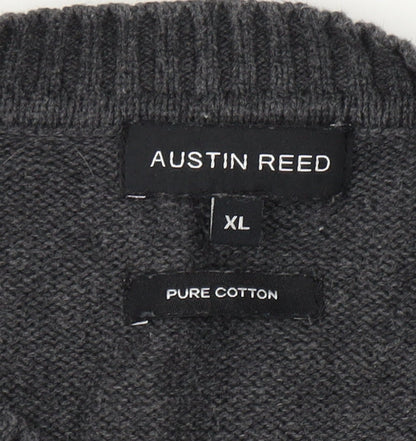 Austin Reed Men's Grey Cotton Pullover Jumper XL