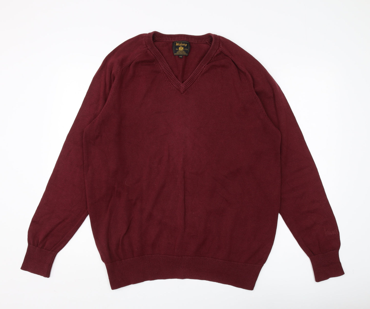 Wolsey Men’s Red V-Neck Pullover Jumper 2XL