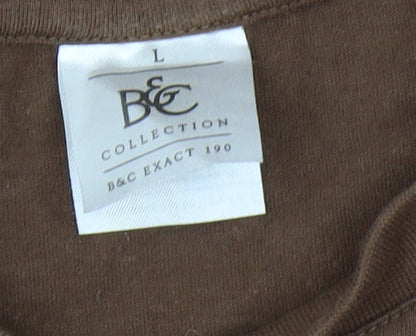 B&C Collection Men's Brown Cotton T-Shirt L
