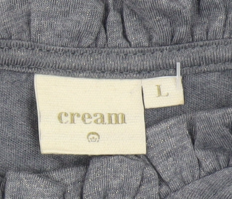 Womens UK Size L Cream Grey  T-Shirt
