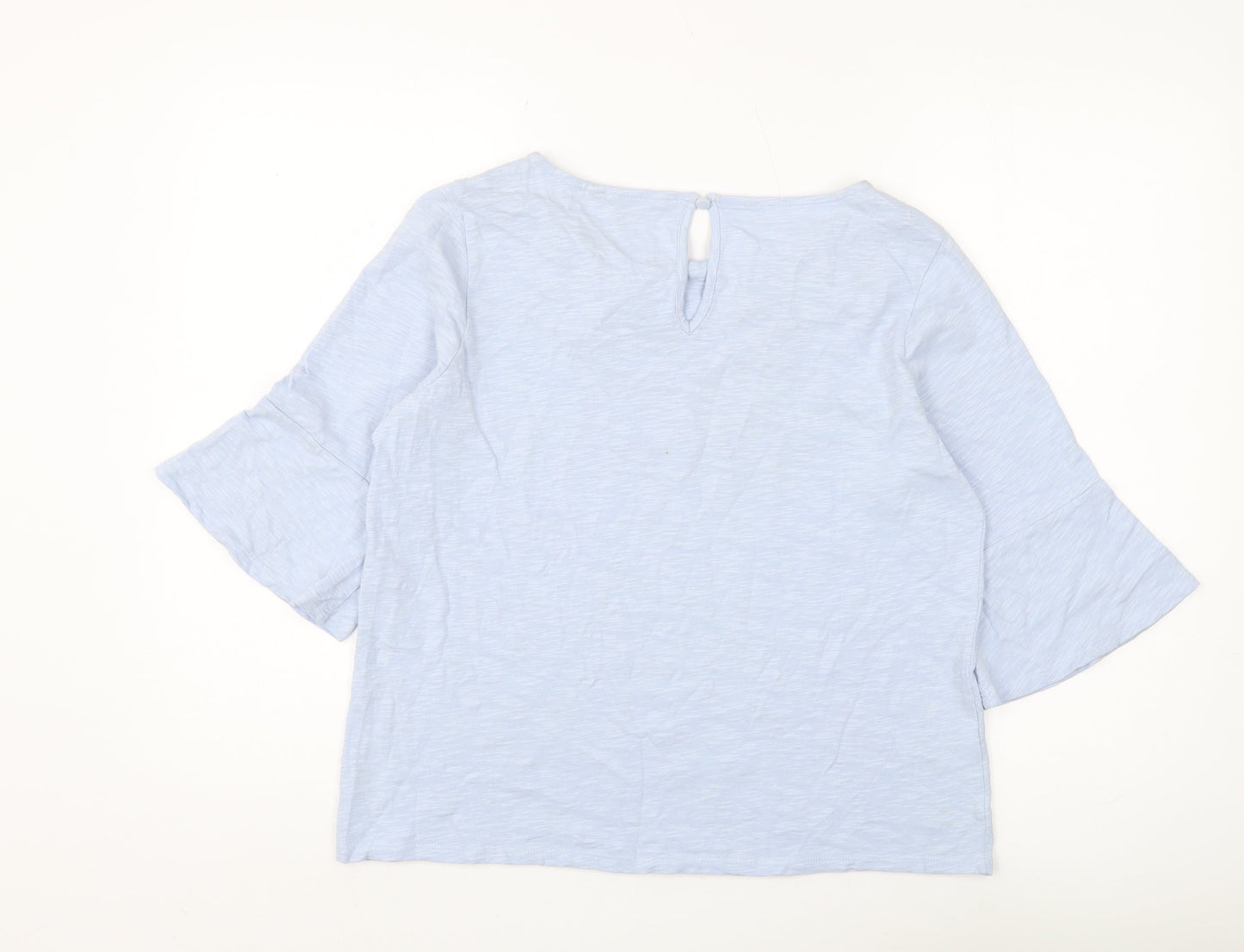 Laura Ashley Women's Blue Embroidered Blouse, Size 12