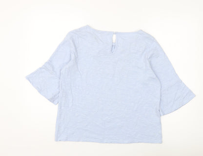 Laura Ashley Women's Blue Embroidered Blouse, Size 12