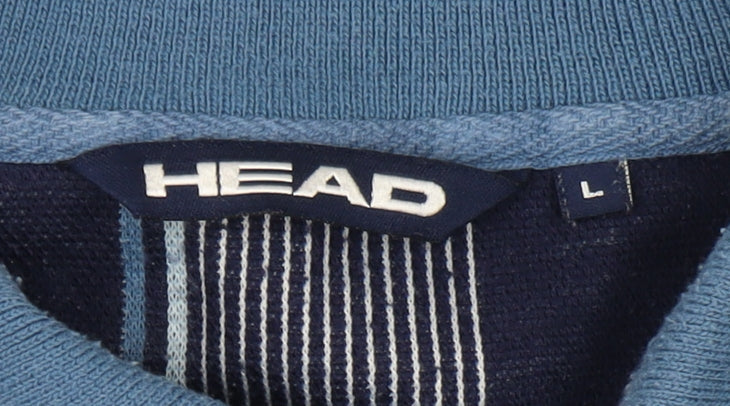 Head Men's Blue Plaid Short Sleeve Polo, Size L