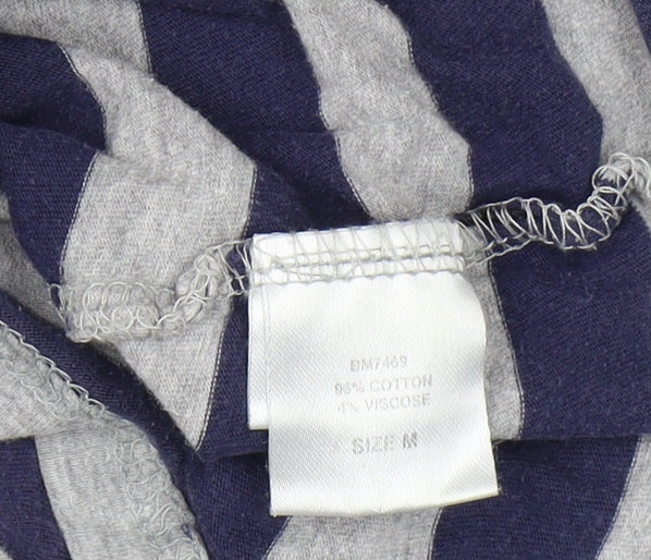 Lee Cooper Men's Grey & Blue Medium Striped T-Shirt