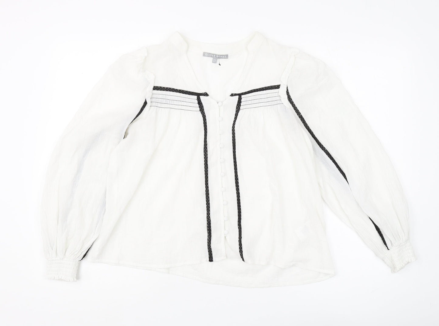 Womens UK Size 8 Oliver Bonas White  Blouse