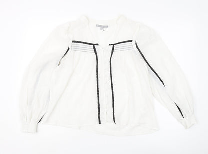 Womens UK Size 8 Oliver Bonas White  Blouse