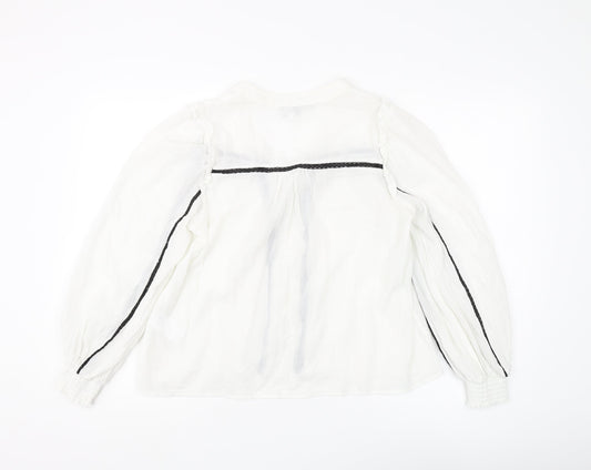 Womens UK Size 8 Oliver Bonas White  Blouse