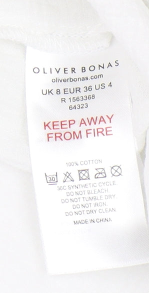 Womens UK Size 8 Oliver Bonas White  Blouse
