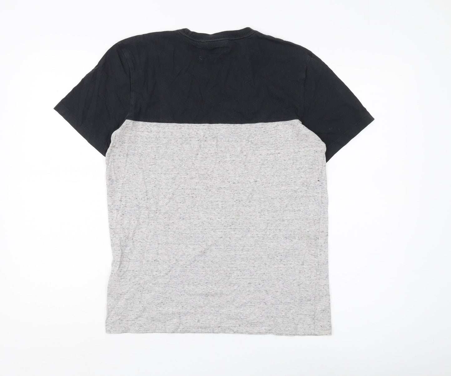Paul Smith Men's Black/Grey Crew Neck Colourblock Tee S