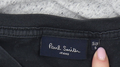 Paul Smith Men's Black/Grey Crew Neck Colourblock Tee S