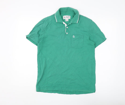 Original Penguin Men's Green Polo Shirt - Size S