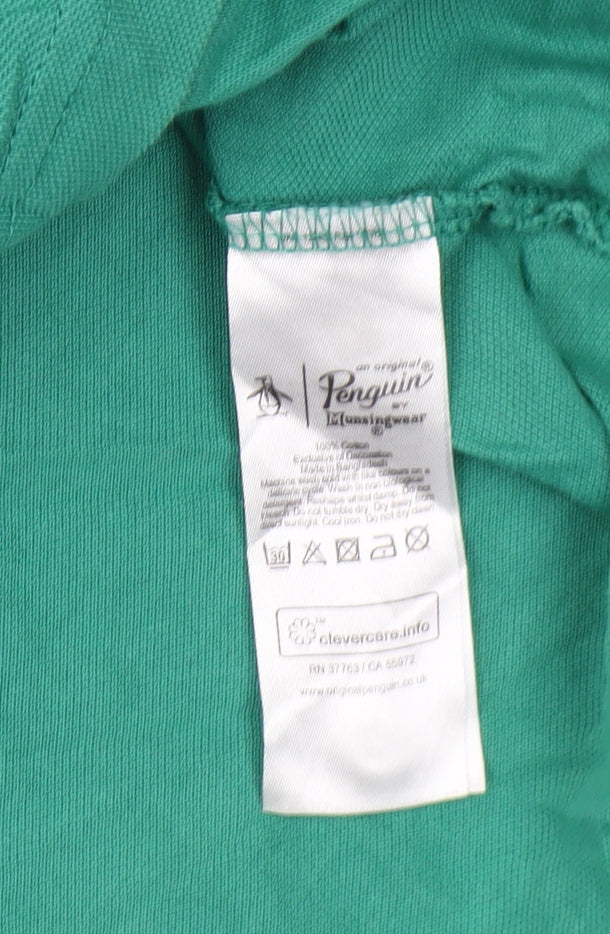 Original Penguin Men's Green Polo Shirt - Size S
