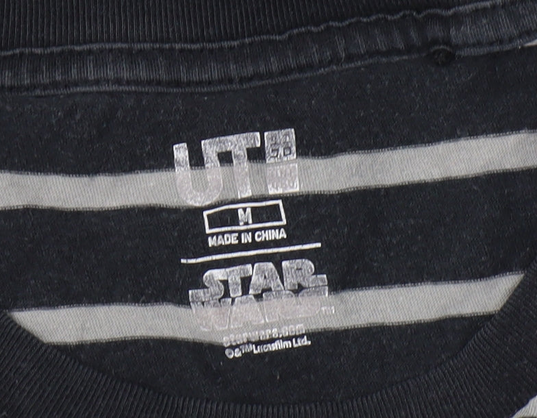 UT Men's Black Star Wars Striped T-Shirt M