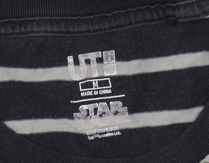 UT Men's Black Star Wars Striped T-Shirt M