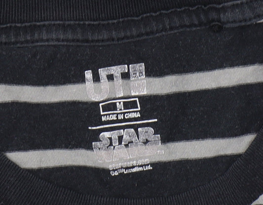 UT Men's Black Star Wars Striped T-Shirt M