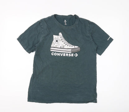 Converse Boys Green Graphic T-Shirt, XL, Casual Logo Style