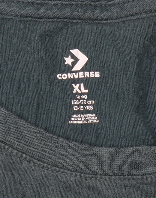 Converse Boys Green Graphic T-Shirt, XL, Casual Logo Style
