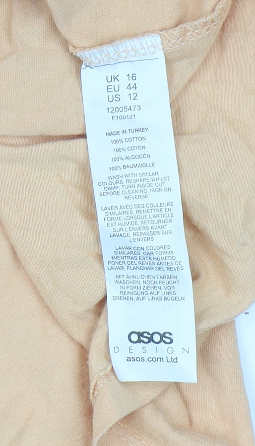 Unisex Adults UK Size 16 ASOS Orange  T-Shirt