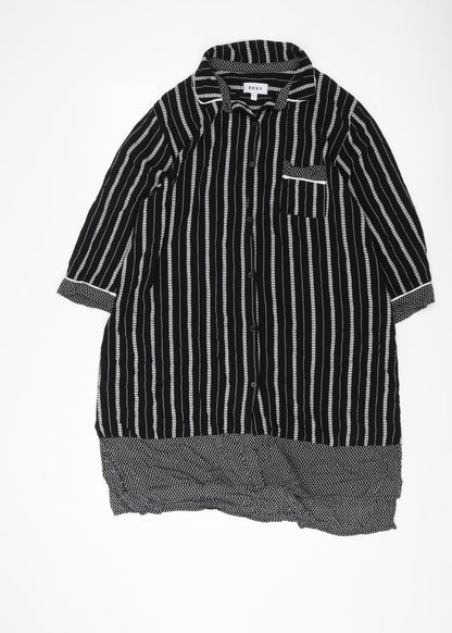 DKNY Women's Black Striped Tunic Shirt, Size M, Casual