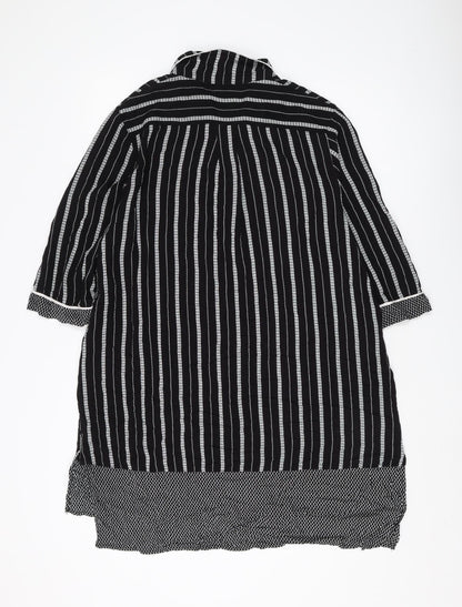 DKNY Women's Black Striped Tunic Shirt, Size M, Casual