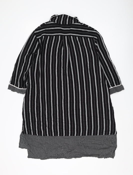DKNY Women's Black Striped Tunic Shirt, Size M, Casual