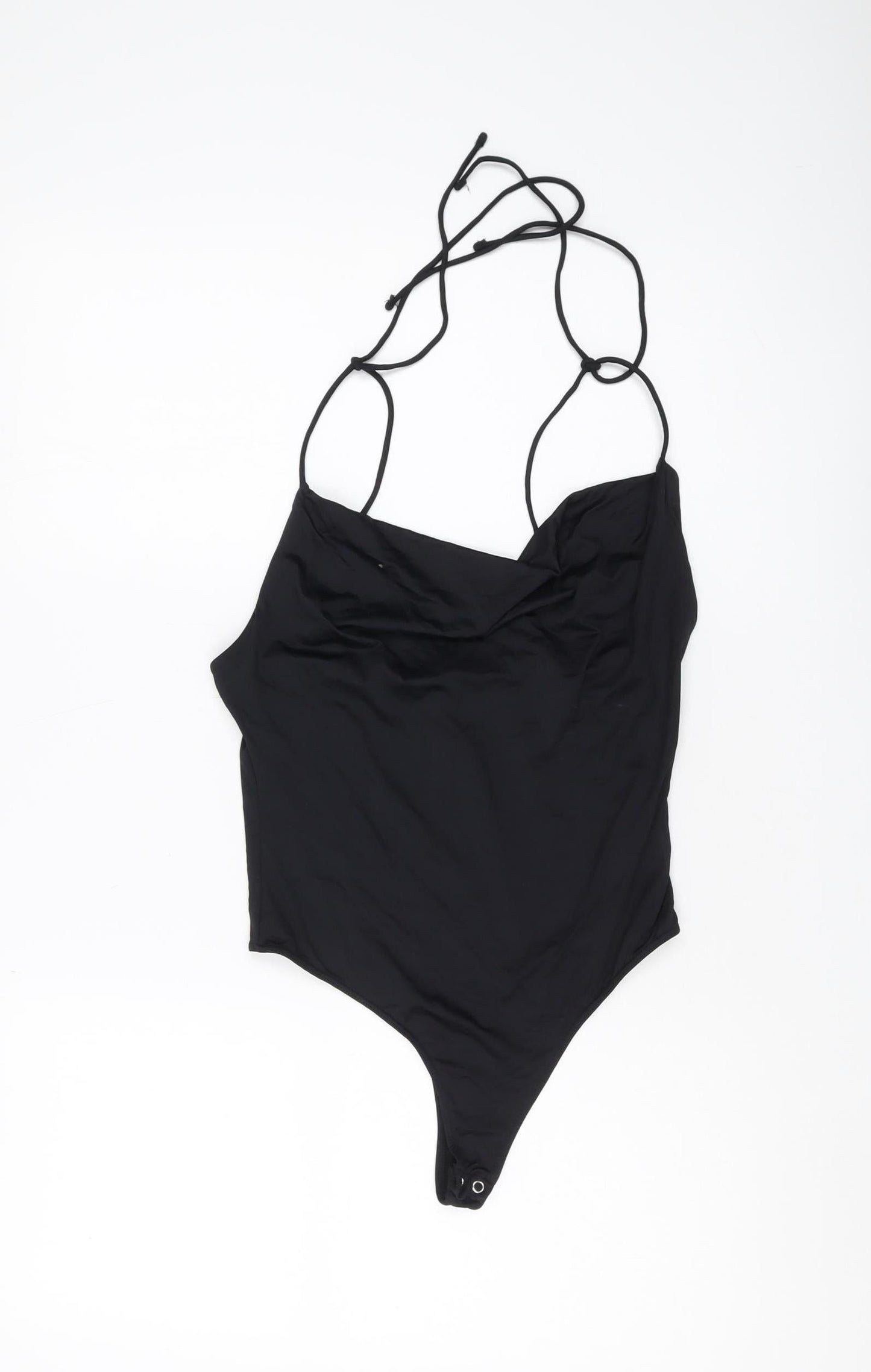 Bershka Women's Black Sleeveless Bodysuit, L