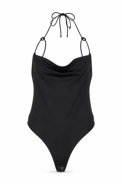 Womens UK Size L Bershka One-Piece Black Bodysuit